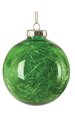4 inches Plastic Ball Ornament with Tinsel - Green
