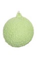 4 inches Flocked Ball Ornament - Lime Green - CUSTOM-FLOCKED