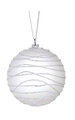 4" Plastic Frosted Ball Ornament - White