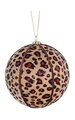 4" Fabric Wrapped Leopard Print Ball Ornament - Brown/Black
