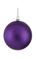 4" Plastic Matte Ball Ornament - Purple