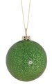 4" Plastic Coated Glitter Ball Ornament - Matte Green