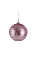 4" Matte Ball with Pink Glitter Ornament - Pink