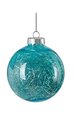 4 inches Plastic Ball Ornament with Tinsel - Light Blue