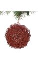 5.5" Glittered Wired Ball Ornament - Red