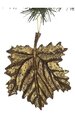 5.5 inches x 5 inches Grape Leaf (Resin) Ornament - Antique Gold