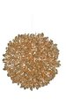5 inches Plastic Glittered Berry Ball Ornament - Gold