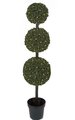 5' Outdoor PVC Pine Triple Ball Topiary - 150 Warm White 5mm LED Lights