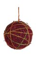 5 inches Twine/Moss Ball Ornament - Red