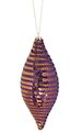 6.5 inches x 2.5 inches Sequined Finial Ornament - Purple/Gold