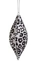 6.5" x 3" Plastic Leopard Finial Ornament - Black/White