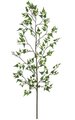 6 Foot  Birch Branch - 211 Green Leaves - 56 Green Buds - Bare Stem