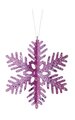 6" Fiberboard Glittered 3D Snowflake Ornament - Pink