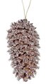 6 inches Iced Pine Cone Ornament - Brown