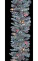 6 feet Iridescent Garland - 160 Silver Tips - 50 Multi-Colored Lights