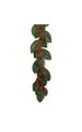 6' Magnolia Garland with Red Berries - Mix Green/Brown - 75 Tips