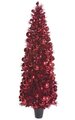 6' PVC Red Holiday Christmas Tree with Ornaments - 459 Red Tips - Weighted Base