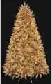9' Gold Tinsel Laser Christmas Tree - Full Size - Clear Lights - Wire Stand