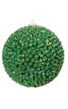 7" Foam Glittered Ball Ornament - Green