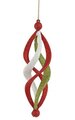 7" Plastic Glittered Spiral Finial Ornament - Red/Green/White