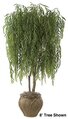 7' Weeping Willow Tree - Natural Trunks - 3,816 Leaves - Green