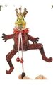 7 inches x 2 inches Glittered Frog Ornament - 2 Bells - Red