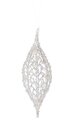 8.5" x 3" Plastic Glittered Oval Ornament - White/Silver
