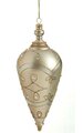 8 inches Plastic Matte Finial Ornament - Glittered Pattern - Gold/Silver