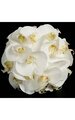 8.5" Artificial Phalaenopsis Ball - White