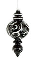 9" Plastic Shiny Calabash Ornament - Black/White