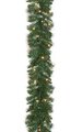 9 feet Monroe Pine Garland - 180 Green Tips - 50 Clear Lights