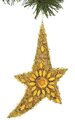 9" x 5" Jeweled/Beaded Starfish Ornament - Golden Yellow