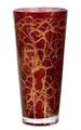 9.75 inches Glass Vase - 4.25 inches Inside Diameter - Red/Gold