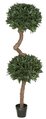 6 ft. French Bay Leaf Ball Topiary - Synthetic Trunk - Double Ball - 2,590 Leaves - Weighted Base 