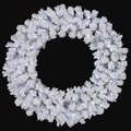 36 Inch Flocked Arctic Pine Wreath With Winter White Led Lights