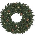 36 Inch Mixed Grand Fir Wreath with Twinkle Lights