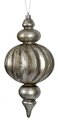 Earthflora's 10 Inch Antique Silver Finial Ornament With Glitter
