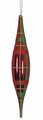 Earthflora's 14 Inch Reflective Plaid Finial Ornament - Red Or Green