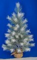 Earthflora's 3 Ft. Or 4 Ft. Frosted/glittered Pine Tree With Burlap Base