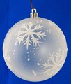 Earthflora's 4 Inch Or 6 Inch White Frosted Snowflake Ball Ornament With Glitter
