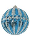 Earthflora's 6 Inch Mercury Glass Finish Ball - Blue/silver