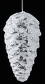 6.5 Inch Snow Covered Shiny Silver Pine Cone Ornament