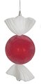 18 Inch X 8 Inch Sugared / Glittered Round Red Candy Ornament