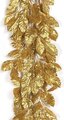 70 inches Plastic Glittered Apple Leaf Garland - 9 inches Width - Gold