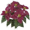 18" Polyblend Poinsettia - 15 Green Leaves - 5 Red Flowers