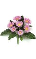 12 inches Gerbera Daisy Bush - 8 Leaves - 7 Flowers - Pink - Bare Stem