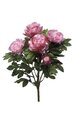 23 inches Peony Bush - 81 Leaves - 6 Flowers - Tutone Pink