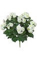 18" Begonia Bush - 62 Green Leaves - 41 White Flowers - 16" Width - Bare Stem