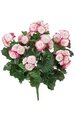 18" Begonia Bush - 62 Green Leaves - 41 Pink/Cream Flowers - 16" Width - Bare Stem