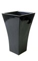 17 inches Fiberglass Square Vase - 8.5 inches Inside Diameter - Black